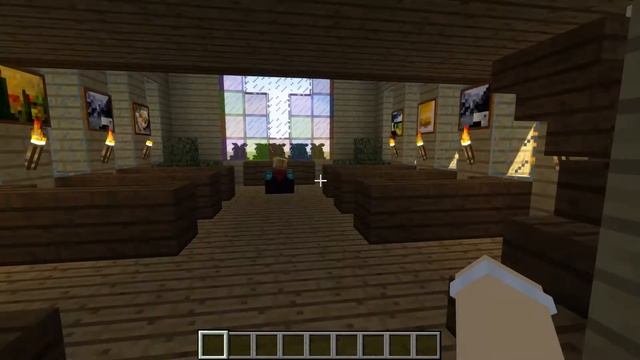 Красивая церковь в деревне Minecraft