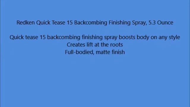 Redken Quick Tease 15 Backcombing Finishing Spray, 5 3 Ounce