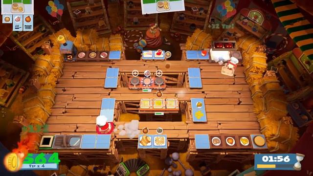 Overcooked 2 - Carnival Of Chaos 3-2 (2 Players) Score: 3188