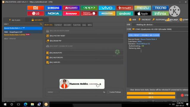 REDMI NOTE 4  Mi Account Anti Relock [ Pattern Lock ] Frp Unlock By Unlocktool