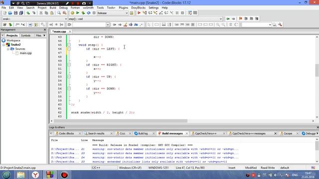 Змейка на C++