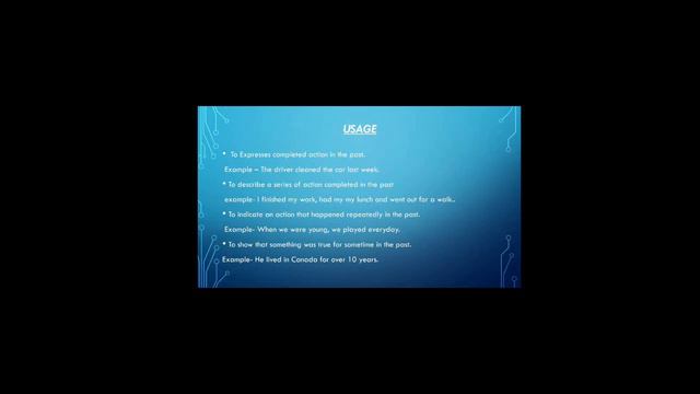 Class : 4      Subject : English Language Grammar    Topic : Simple Past And Past Continuous Tenses