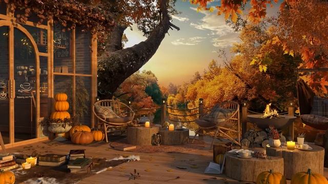?Cozy Autumn Coffee Shop With Smooth Jazz Music To Relax_Study_Work To