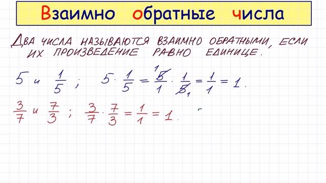 《Взаимно обратные числа,учить с нуля》