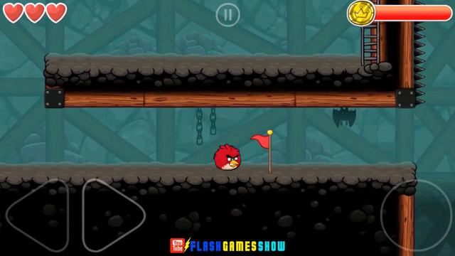 Angry Bird Mighty Red In Red Ball 4 Into The Cave Walkthrough #Redball4 #Redball4gameplay