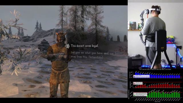 Idiot On A Treadmill Runs To Winterhold - Skyrim VR Liveplay With Treadmill & Bow [Episode 290]
