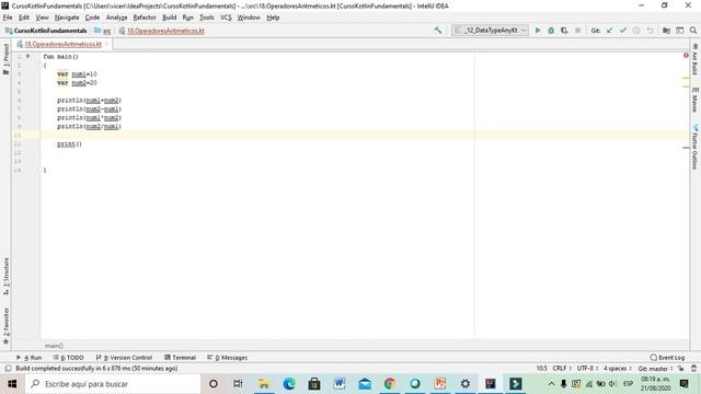 18. Kotlin. Operadores Aritméticos.