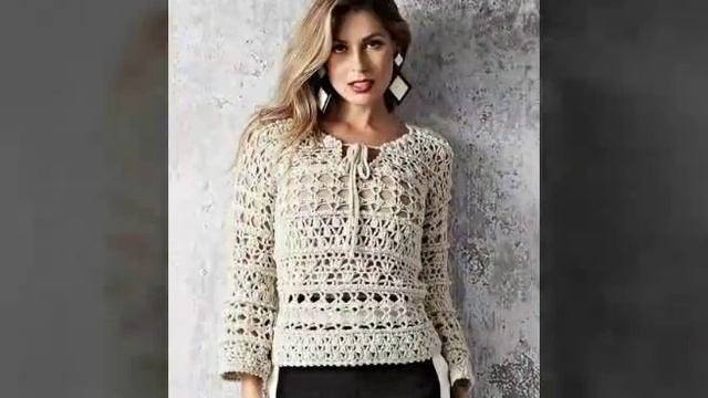 Кофта-сетка крючком регланом сверху