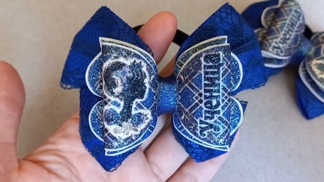 Синие школьные банты для волос 