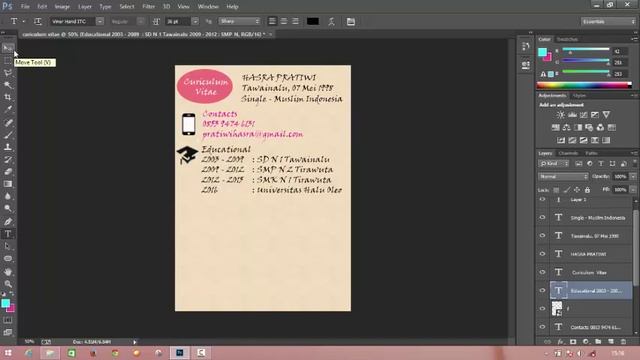 Tutorial CV Kreatif Menggunakan Adobe Photoshop CC 2014