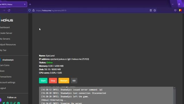 Бесплатный 24/7 хостинг Minecraft | Hokus