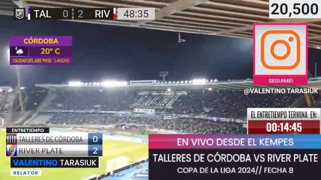 TALLERES VS RIVER PLATE  //COPA DE LA LIGA 2024 // FECHA 8 // ZONA A // EN VIVO🔴