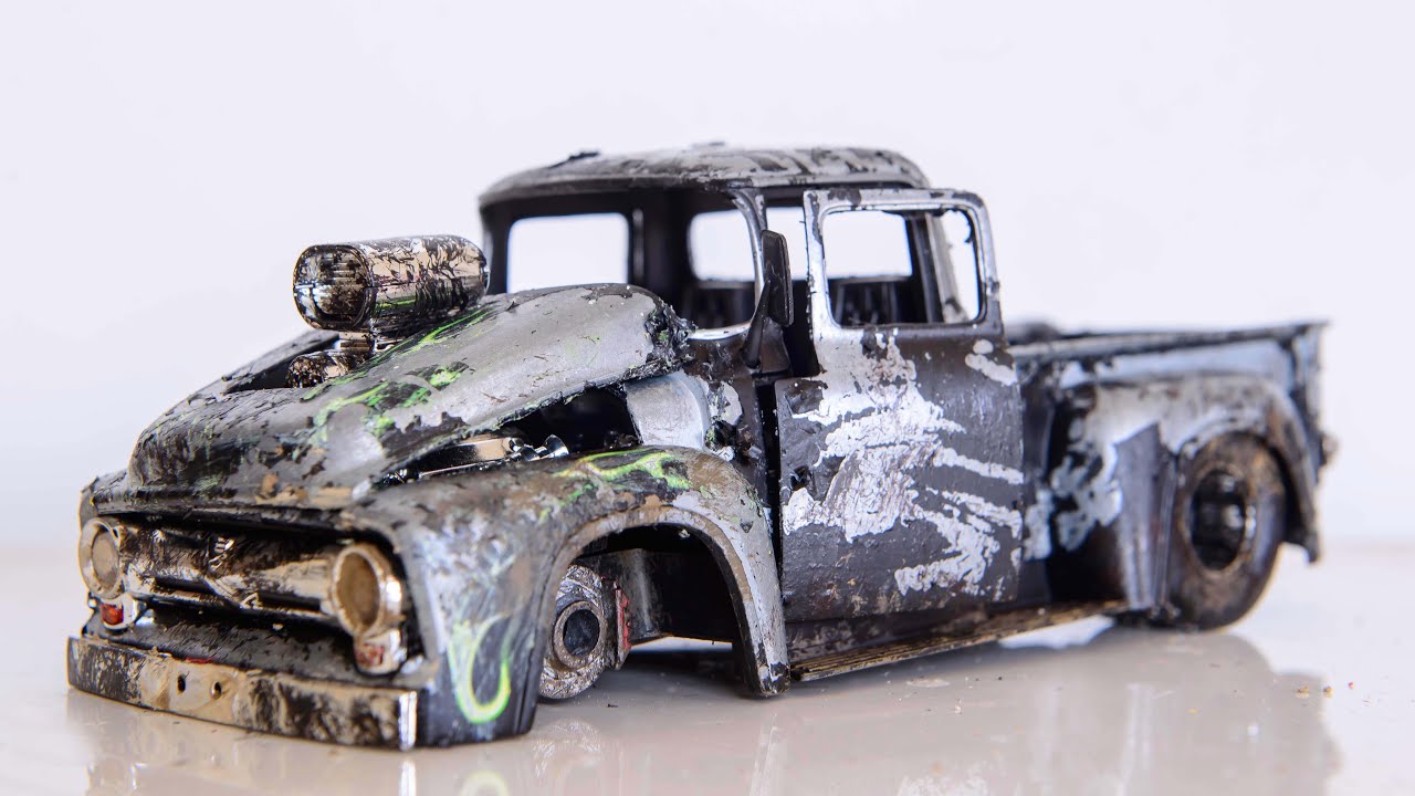 Восстановление Поврежденного Заброшенного Старого Пикапа Ford F100 1959 - Модель Автомобиля