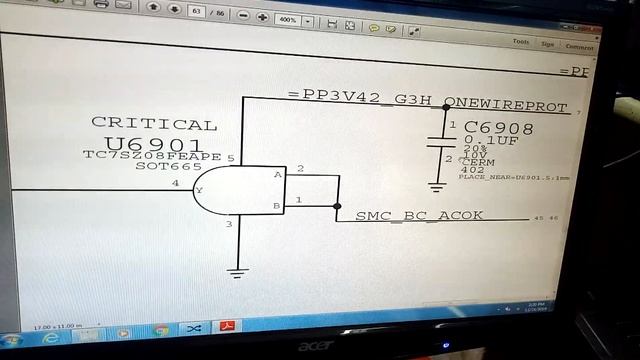 Dead Macbook Pro A1278 820-3115-B One Wire Circuit