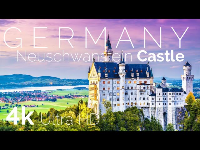 Neuschwanstein Castle In Germany Bavarian Alps With Music | 4K Relaxation Film