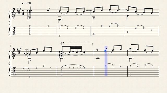 A Mi La - Prélude - Anon. (XVIIe) - Tablature