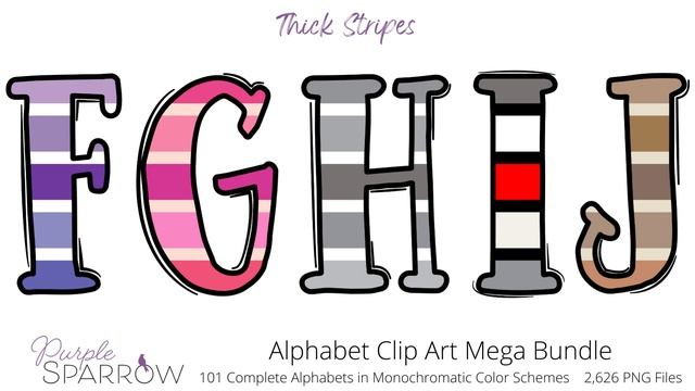 Alphabet Clip Art Mega Bundle  |  2,626 PNGs  |  101 Alphabets!