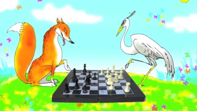 Журавль , Лиса и шуба золотая