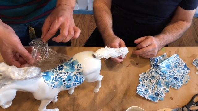 DIY DECOUPAGE TOY HORSE | From Thrift Store To Fabulous! Using Cheap Paper Napkins