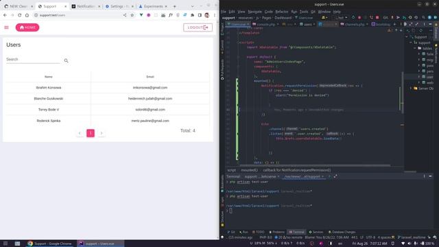 7- Laravel Realtime: Users Registration Desktop Notification.