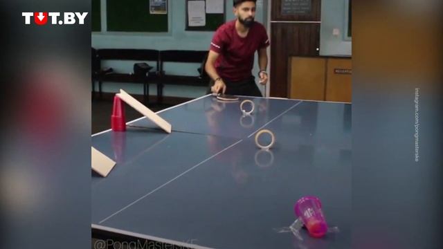 Невероятные трюки с шариком для настольного тенниса