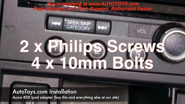 Acura RDX Grom Ipod Aux Adapter Installation by AUTOTOYS.COM