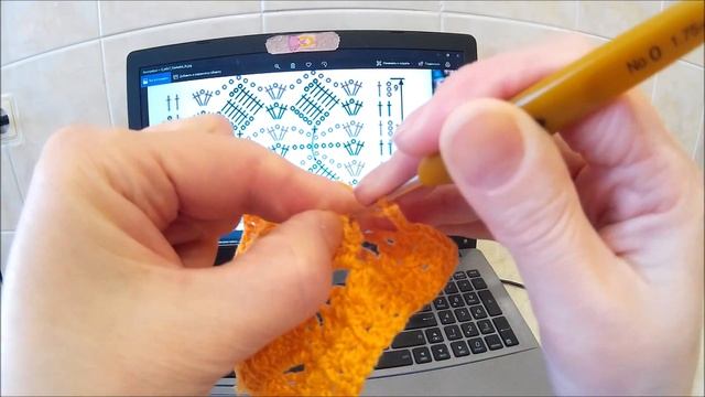 Супер простой узор крючком с подробным разбором схемы вязания.