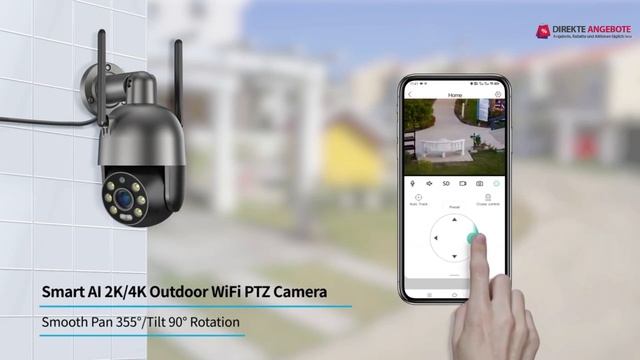 8MP 4K PTZ Überwachungskamera Aussen WLAN, IP Kamera 8MP 4K Outdoor Mit Mensch Bewegungsmelder
