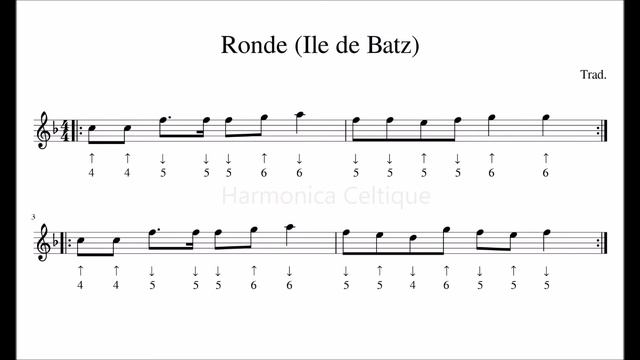 Ronde (île De Batz) - Tablature Harmonica