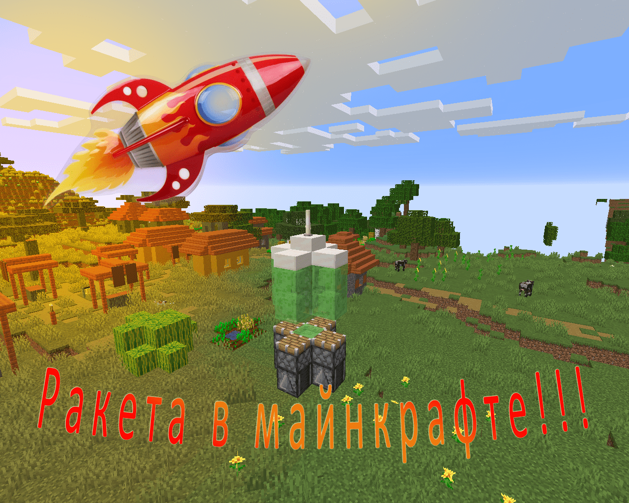 РАКЕТА В МАЙНКРАФТ! - Как построить настоящую ракету в майнкрафт без модов!!!