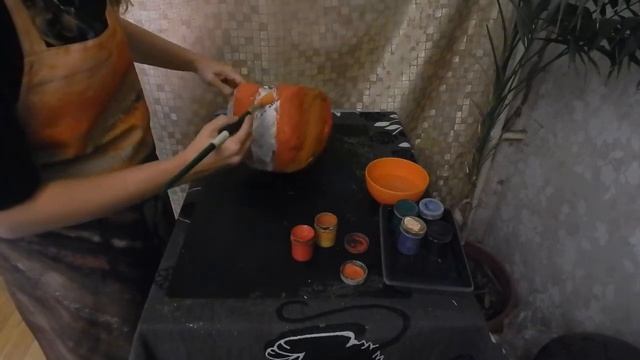 Покраска тыквы