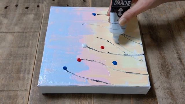 #014 Colorful Flower / Acrylic Painting On Canvas Step By Step