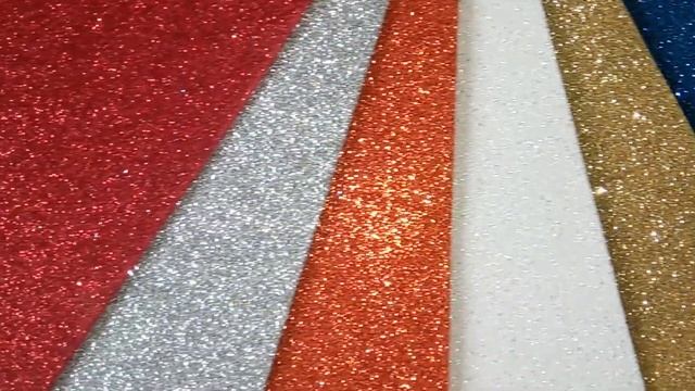 Фоамиран глиттерный А4, 10 цветов.