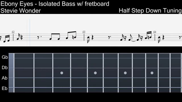Bass tabs for Ebony Eyes by Stevie Wonder