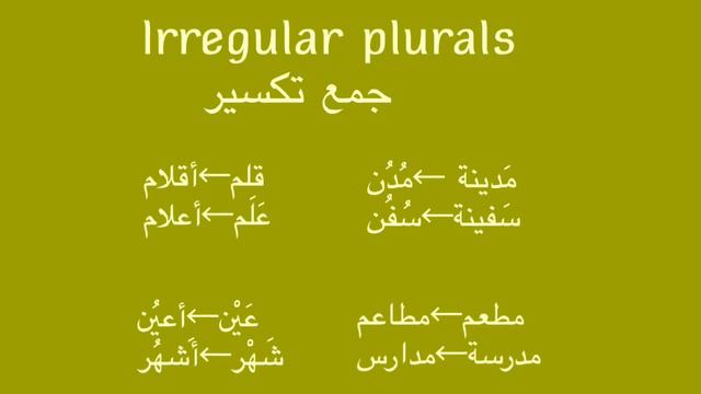 Arabic Plurals (lesson 14)