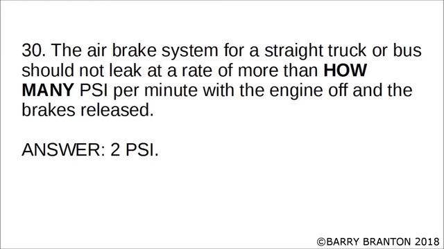 2018 CDL Air Brakes Endorsement Exam Questions & Answers Part 2 Of 5