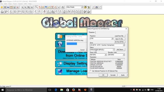 Converter DWG Para SHAPE Em Lotes De Arquivos_Global Mapper