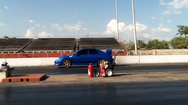 Twin Turbo Corvette Vs STi (in Car)