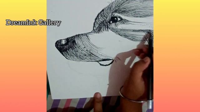 Golden Retriever Pen Art Timelapse | A By Pet Dog Sketch | DreamInk Gallery