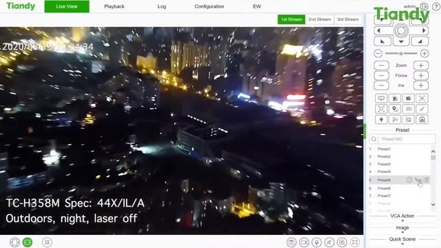 PTZ КАМЕРА-IP TIANDY 5МП Zoom х44 Super Starlight зеленый лазер AEW