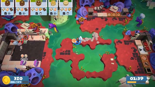 Overcooked 2 - Level 6-2 :: 2 Players - Score: 907