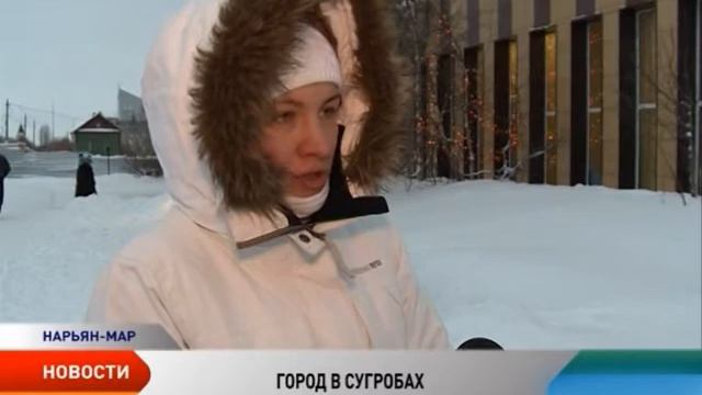 Нарьян-марские дороги и тротуары вновь обрастают огромными сугробами