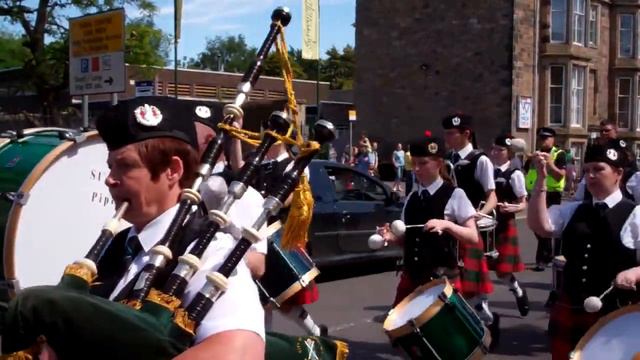 Scottish Highland Games Parade Bonnygate Cupar Fife Scotland