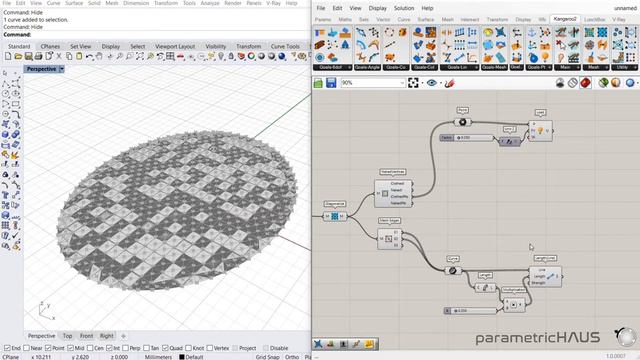 Creating a Dome structure in Grasshopper using the Kangaroo solver (no audio)