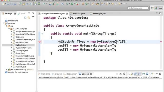 Arrays Of Generic Type Objects In Java
