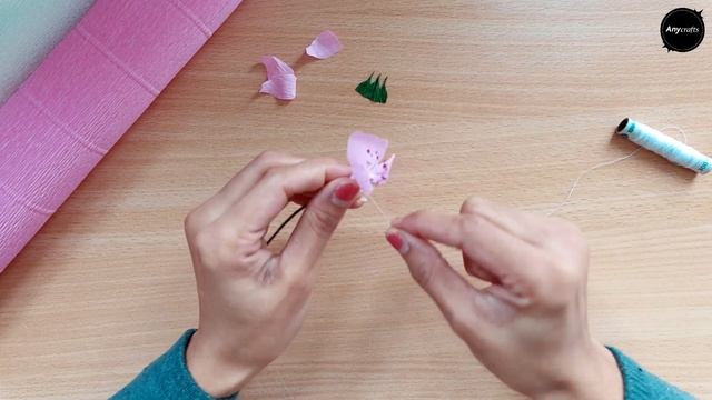 DIY How To Make Peach Blossom  Crepe Flower | Paper Flower  Ideas | Góc Nhỏ Handmade | Anycrafts