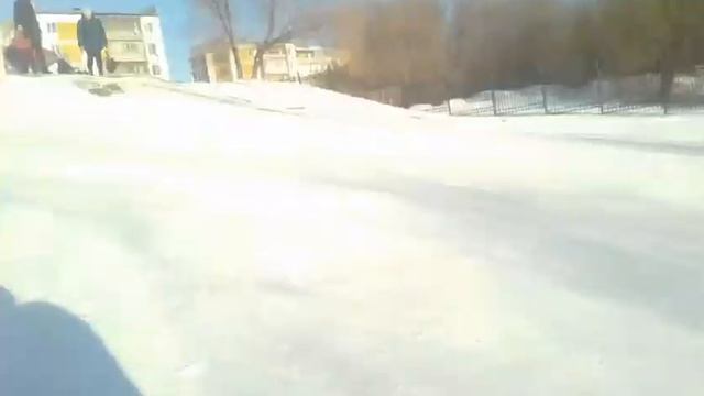 Влог первый гоняем на санках