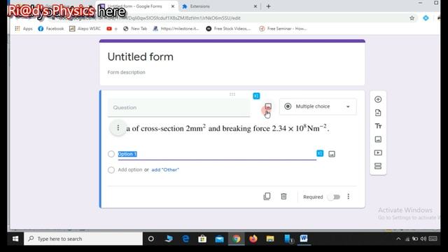 Math, Physics Quiz(Insert - Equation + Scientific Text + Graph + Any Drawing) In Google Form....