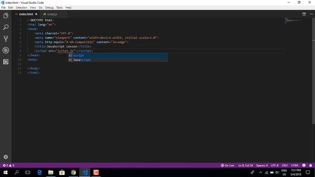 06 Writing Javascript In A Separate File