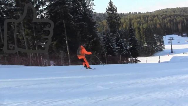 Как научиться скользящим поворотам на одной ноге? Горные лыжи